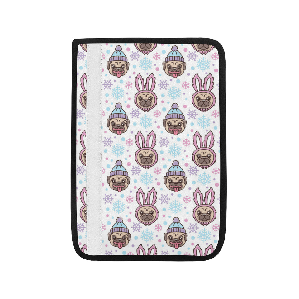 Cute pug hat rabbit costume pattern Car Seat Belt Cover