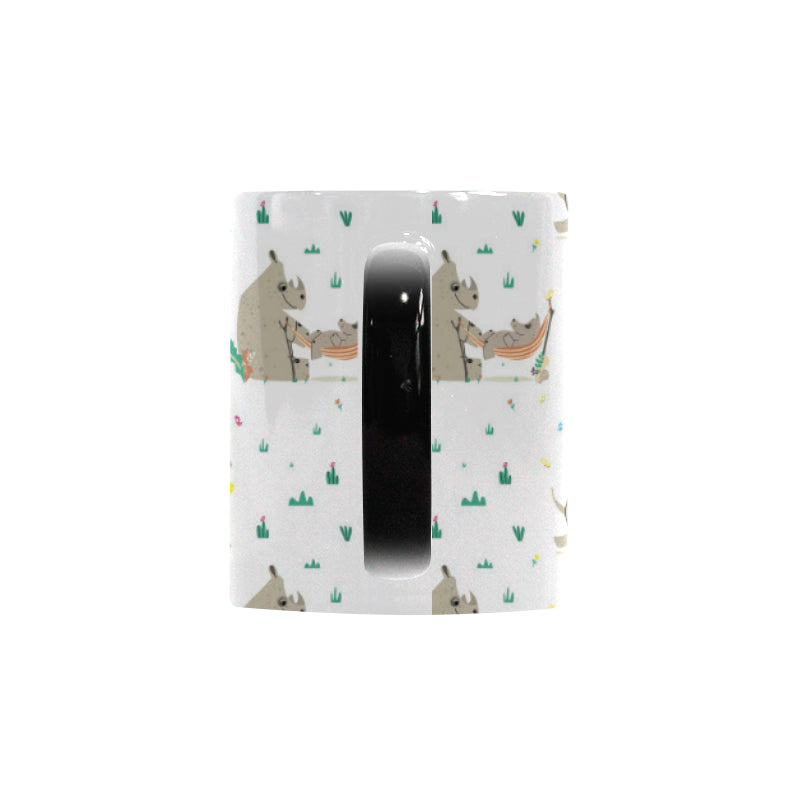 Cute Rhino pattern background Morphing Mug Heat Changing Mug