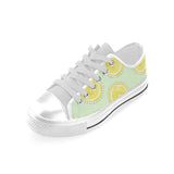 slice of lemon pattern Men's Low Top Canvas Shoes White