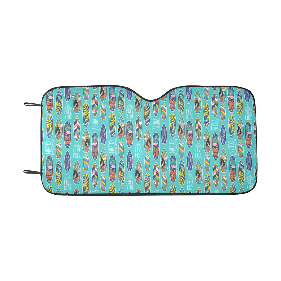Surfboard Pattern Print Design 05 Car Sun Shade