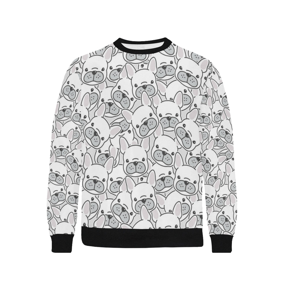Cute french bulldog head pattern Men's Crew Neck Sweatshirt