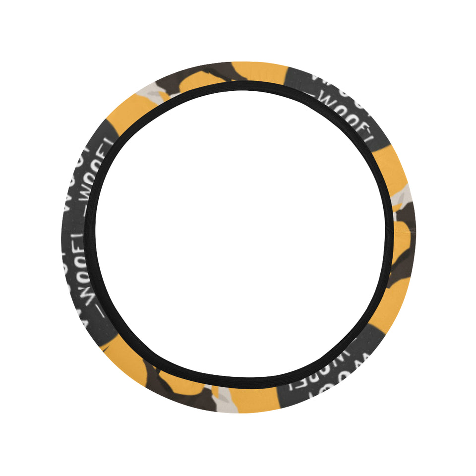 Boston terrier design pattern Car Steering Wheel Cover