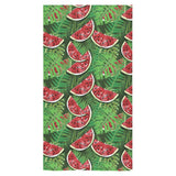 Watermelons tropical palm leaves pattern backgroun Bath Towel