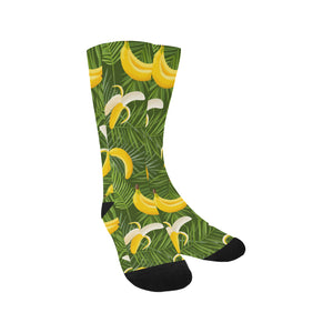 Banana Palm Leaves pattern Crew Socks