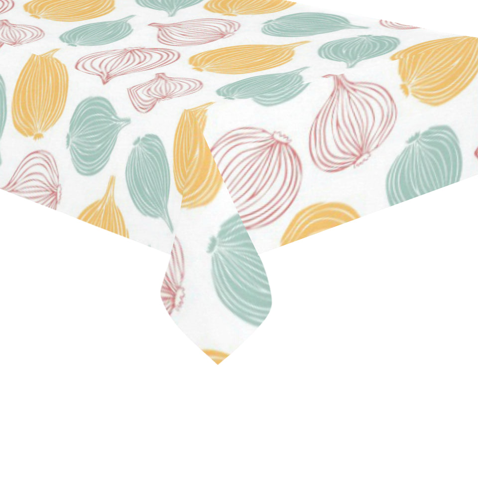 colorful onions white background Tablecloth