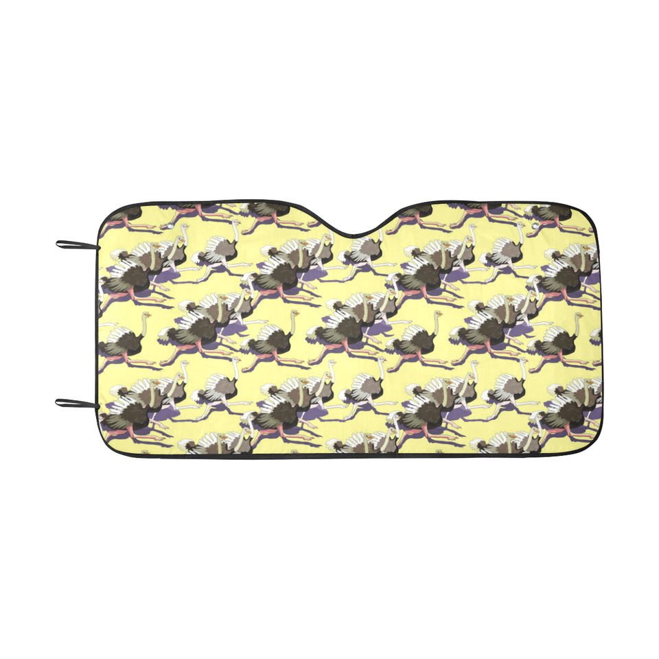 Ostrich Pattern Print Design 04 Car Sun Shade