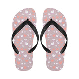 coral white heart pattern Unisex Flip Flops