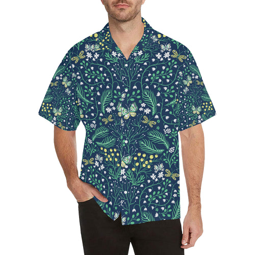 butterfly leaves pattern Men's All Over Print Hawaiian Shirt