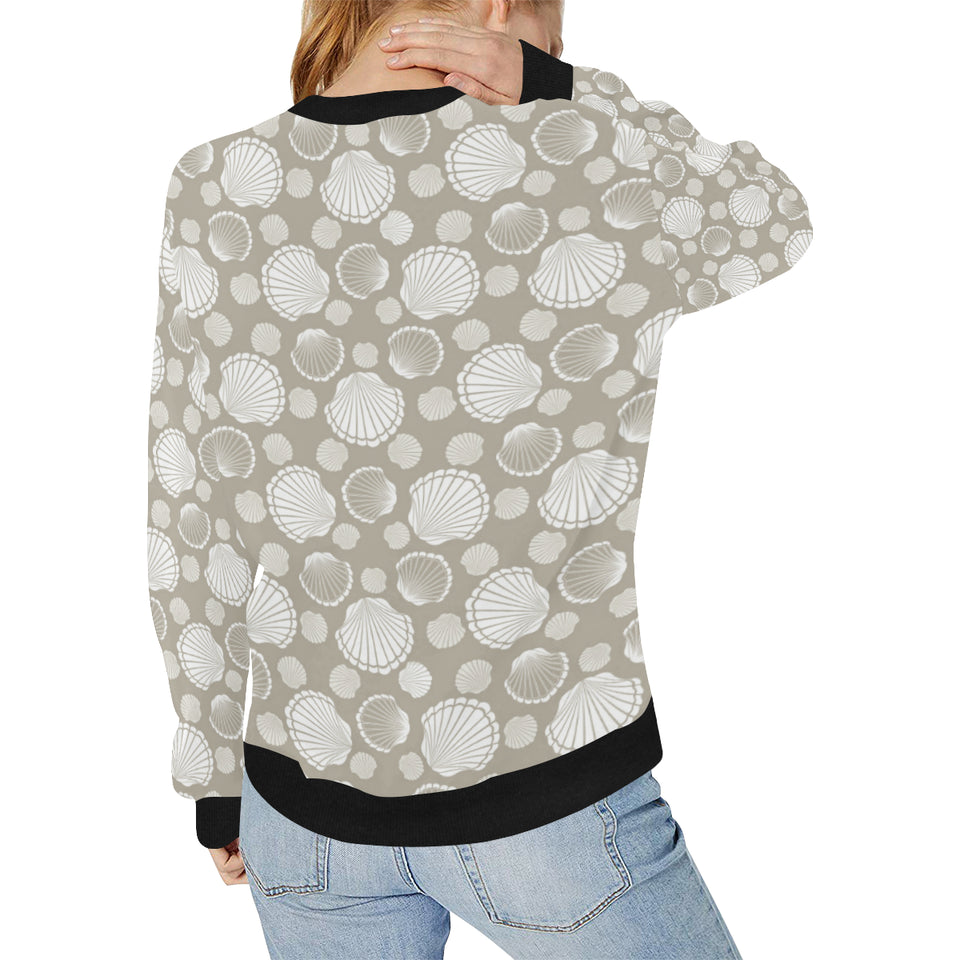 Scallop shell pattern Women's Crew Neck Sweatshirt