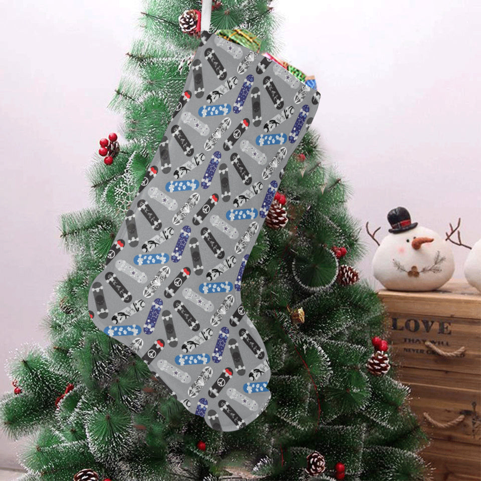 Skate Board Pattern Print Design 03 Christmas Stocking