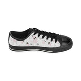 Poodle dog rose cake pattern Men's Low Top Canvas Shoes Black