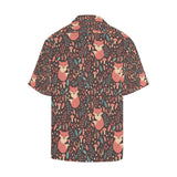 fox leaves mushroom pattern Men's All Over Print Hawaiian Shirt
