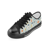 apples leaves pattern Kids' Boys' Girls' Low Top Canvas Shoes Black