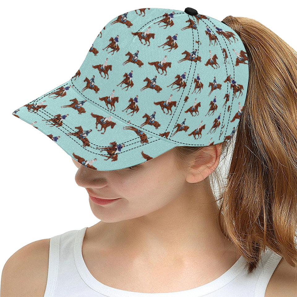 Horses running horses rider pattern All Over Print Snapback Cap