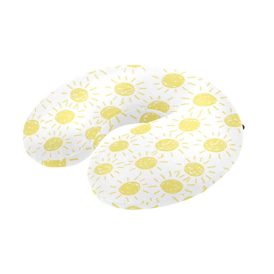 hand drawn sun pattern U-Shaped Travel Neck Pillow