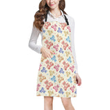 Teddy Bear Pattern Print Design 05 All Over Print Adjustable Apron