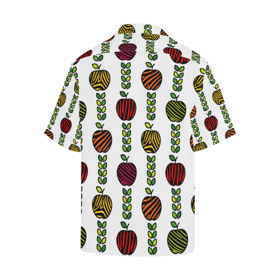 colorful apples leave zebra stripe Men's All Over Print Hawaiian Shirt