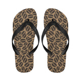 Coffee bean on brown background Unisex Flip Flops