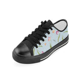 Watercolor Tulips pattern Kids' Boys' Girls' Low Top Canvas Shoes Black