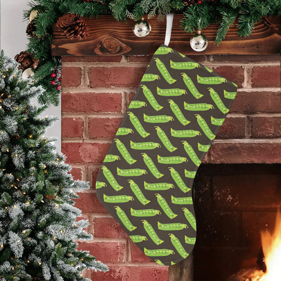 Green Peas Pattern Print Design 05 Christmas Stocking