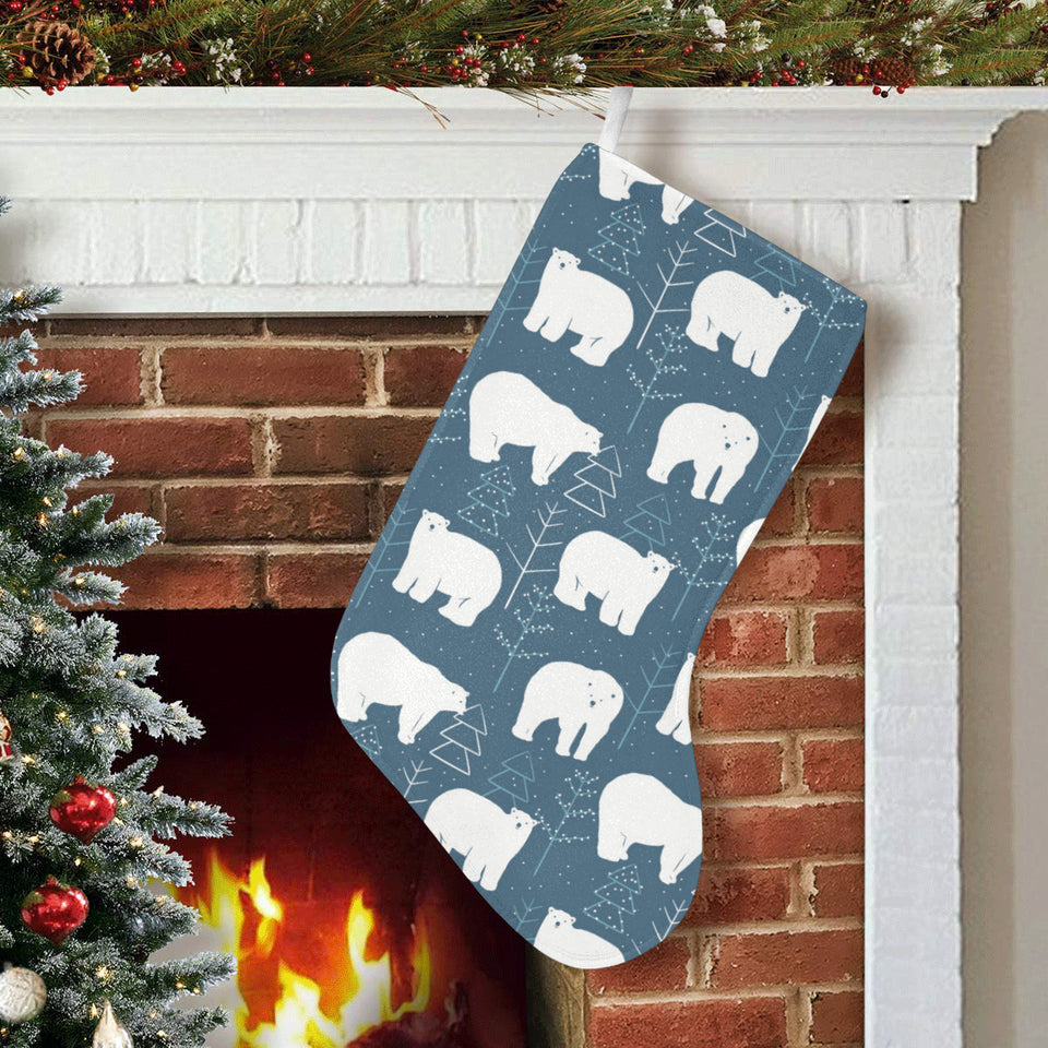 polar bear mother her child pattern Christmas Stocking