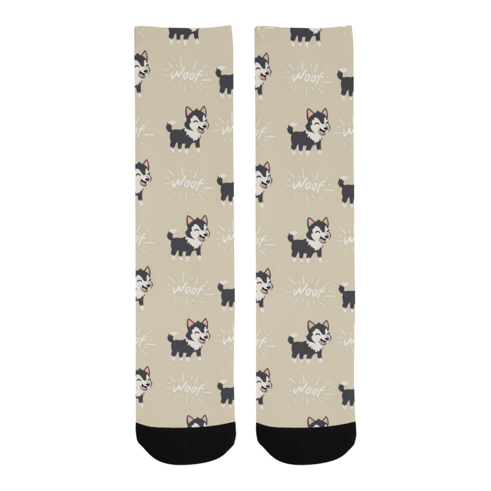 Cute Siberian Husky Crew Socks