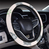 cute raccoons leaves pattern Car Steering Wheel Cover