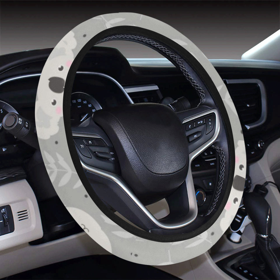 Cute koala leaves pattern Car Steering Wheel Cover