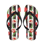 red and white tulips pattern Unisex Flip Flops