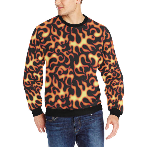 Fire flame dark pattern Men's Crew Neck Sweatshirt