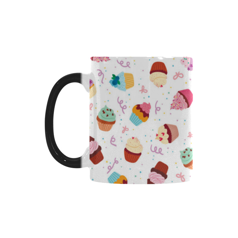 Cake cupcake design pattern Morphing Mug Heat Changing Mug