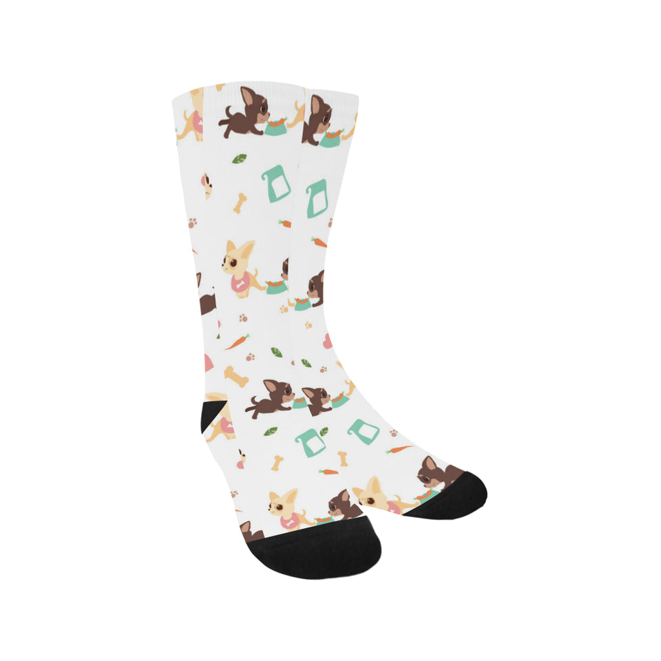 Cute Chihuahua puppie pattern Crew Socks