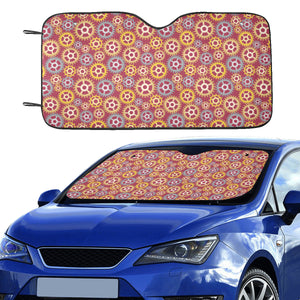 Gear Pattern Print Design 04 Car Sun Shade