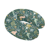 dinosaurs tropical leaves flower pattern U-Shaped Travel Neck Pillow