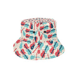 Red Blue guitar pattern Unisex Bucket Hat