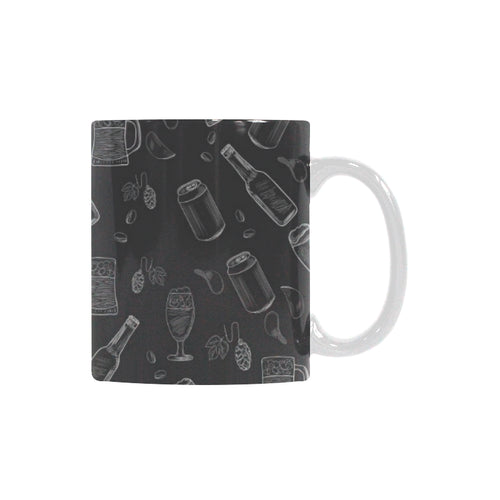 Beer hand drawn pattern Classical White Mug (Fulfilled In US)