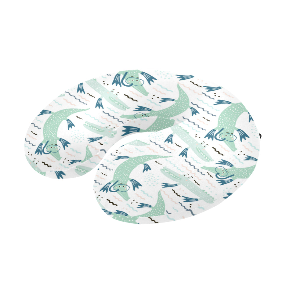 Crocodile diver pattern U-Shaped Travel Neck Pillow