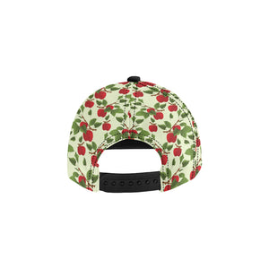 Red apples leaves pattern All Over Print Snapback Cap