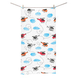 Watercolor helicopter cloud pattern Bath Towel