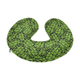 Green hop pattern U-Shaped Travel Neck Pillow
