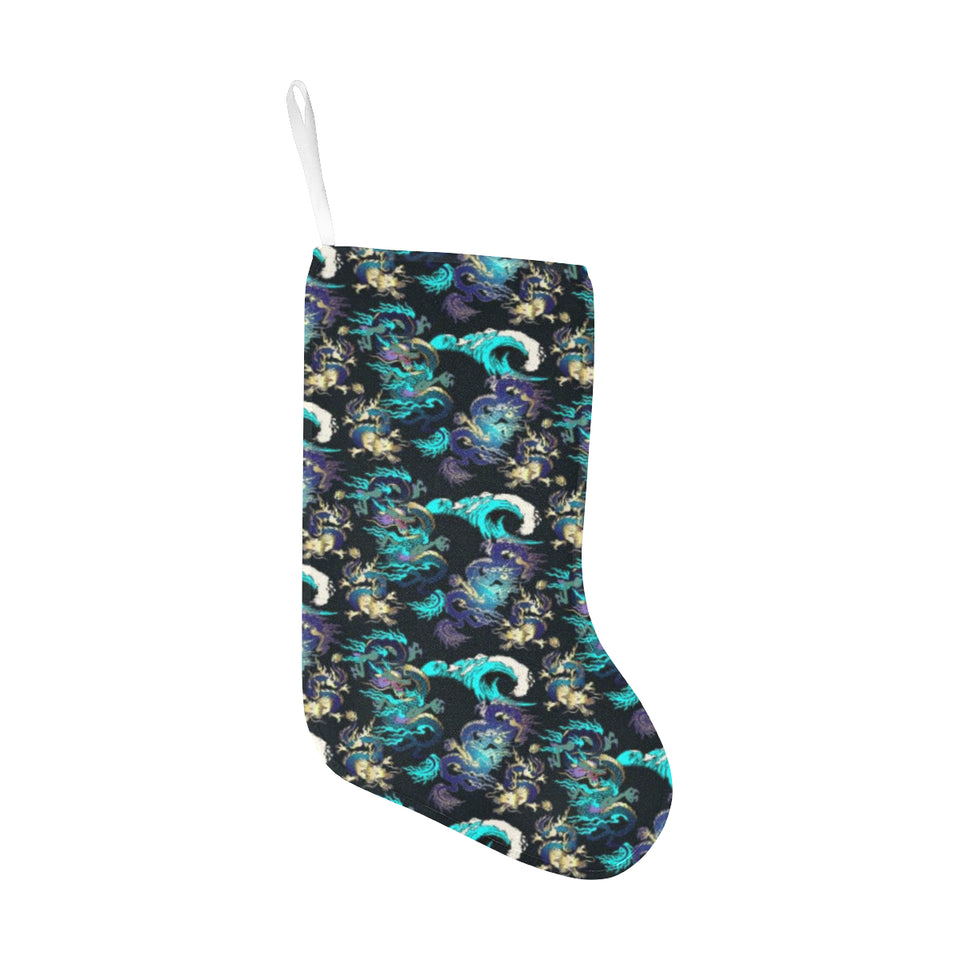 Dragon sea wave pattern Christmas Stocking
