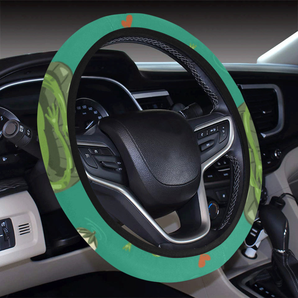 Cute frog dragonfly design pattern Car Steering Wheel Cover