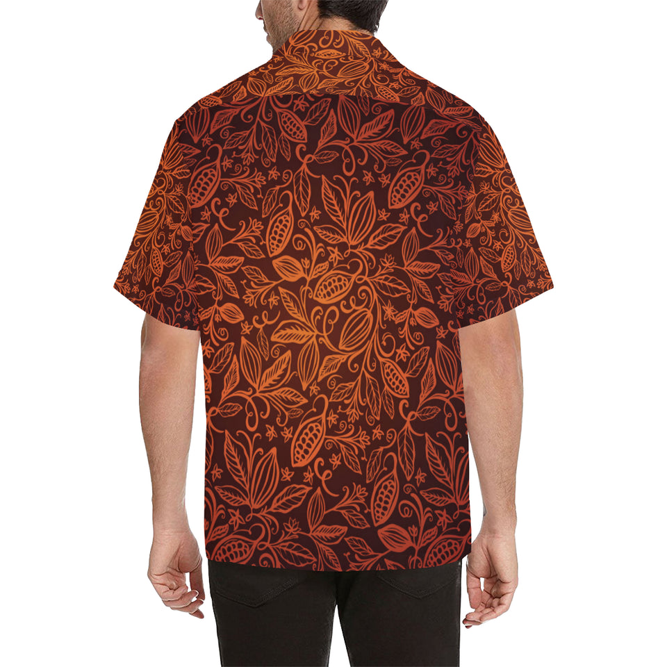 cacao beans tribal polynesian pattern Men's All Over Print Hawaiian Shirt