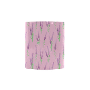Lavender pattern pink background Morphing Mug Heat Changing Mug