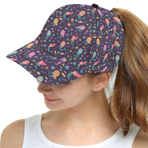 beautiful mermaid Fish jellyfish algae other marin All Over Print Snapback Cap