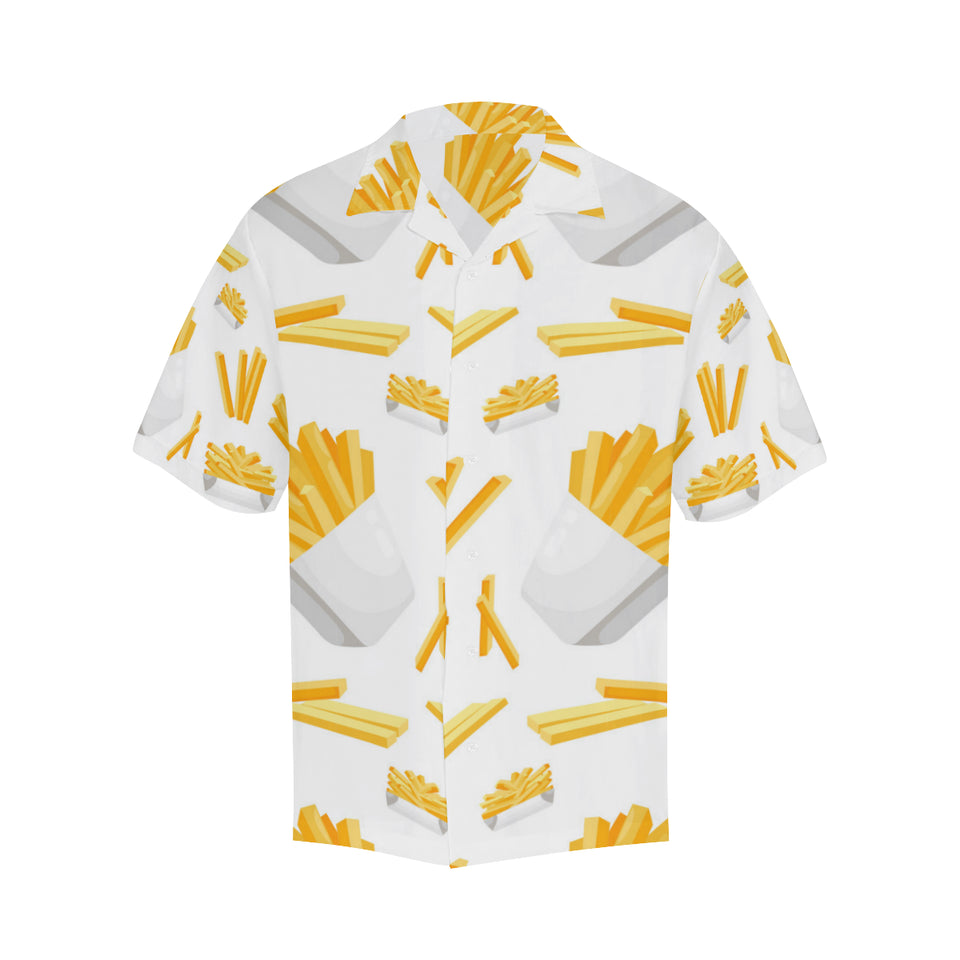 French fries white paper box pattern Men's All Over Print Hawaiian Shirt