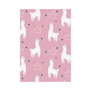 Llama Alpaca pink background House Flag Garden Flag