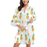 Pineapples pattern Women's Short Kimono Robe