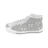 Cute koala leaves pattern Women's High Top Canvas Shoes White