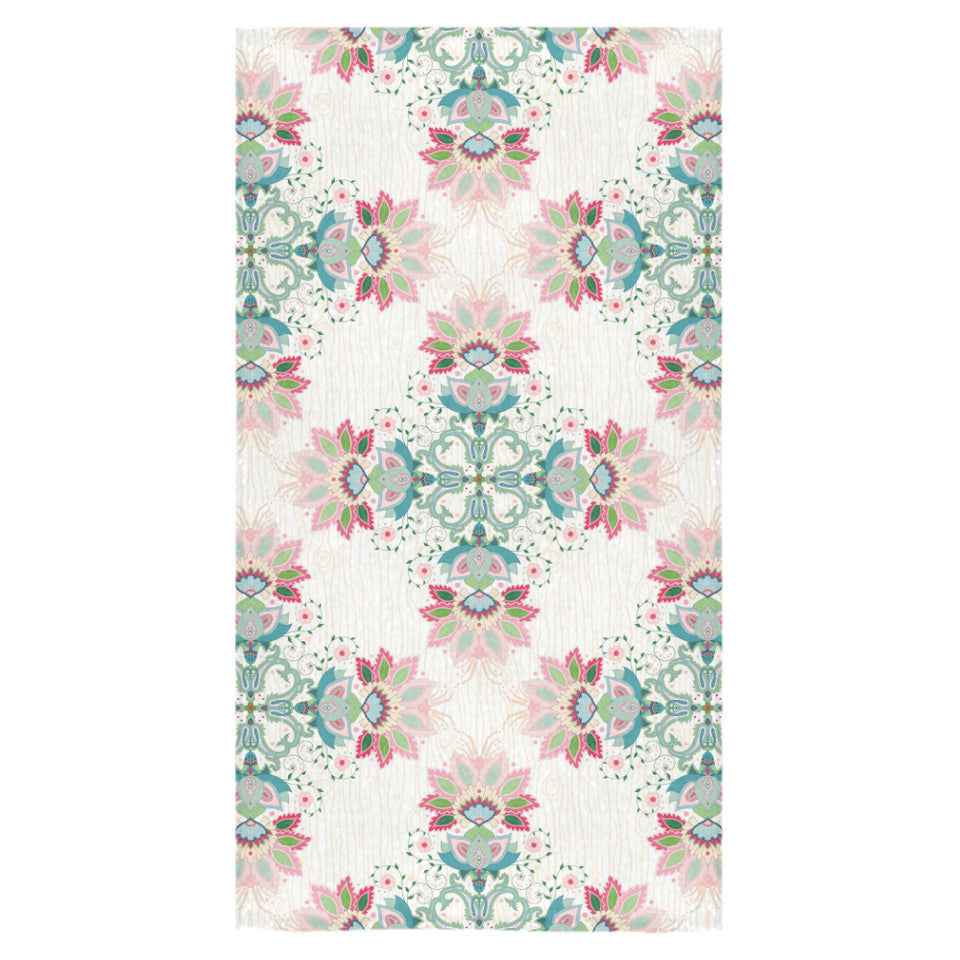 Square floral indian flower pattern Bath Towel